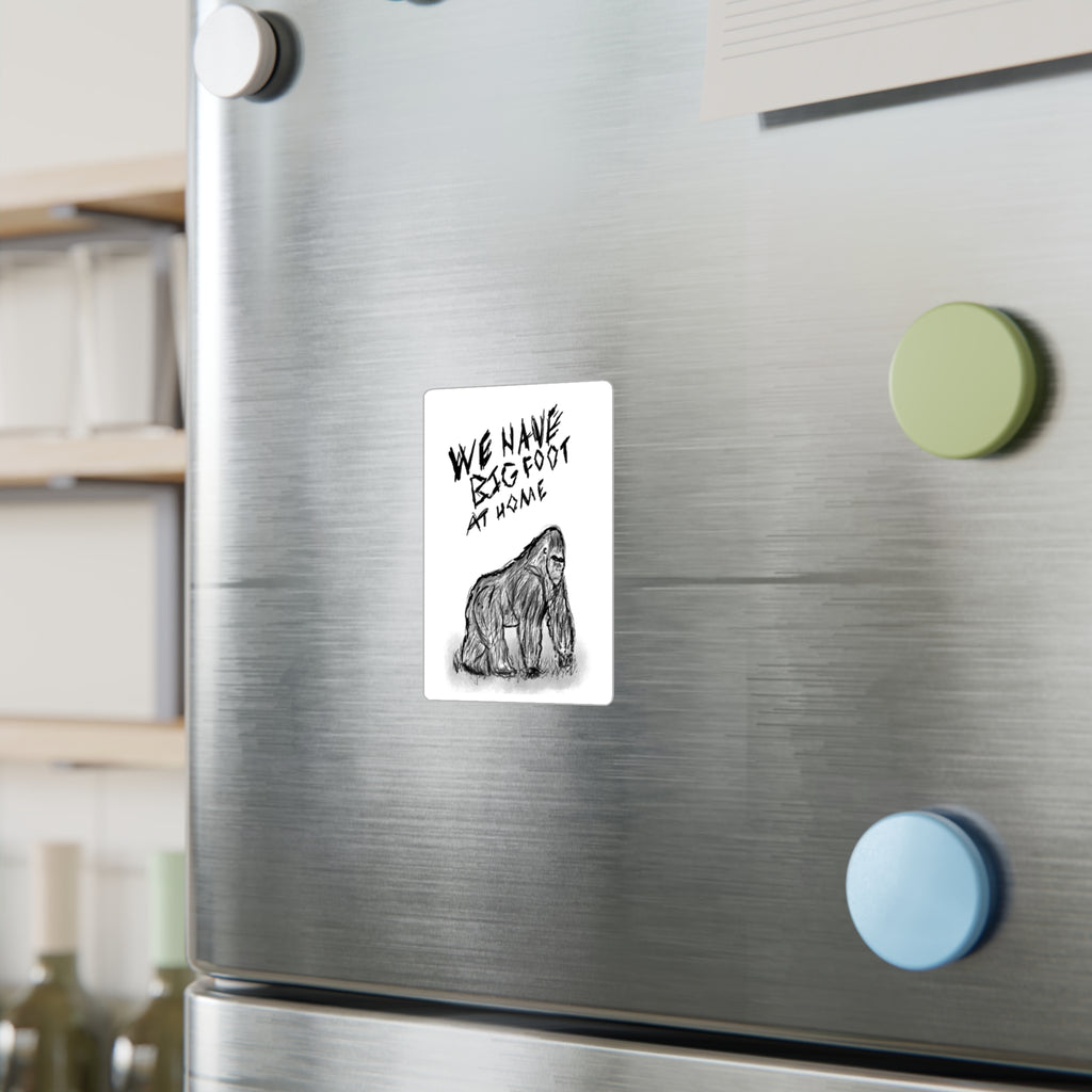 Gorilla Sketch Decal — "We Have Bigfoot At Home" Kiss-Cut Vinyl Sticker