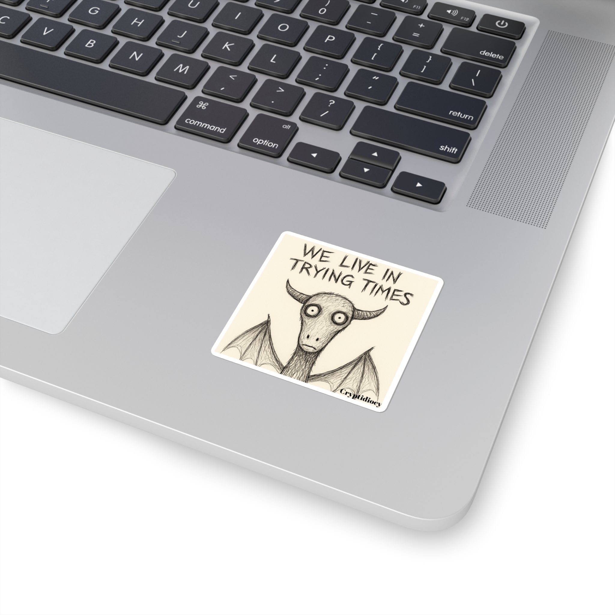 Jersey Devil 'We Live in Trying Times' Square Sticker