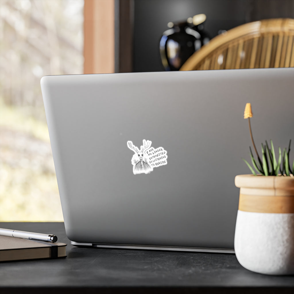 Forest Spirit Vinyl Decal — "I Am No Longer Interested in Listening to Reason"