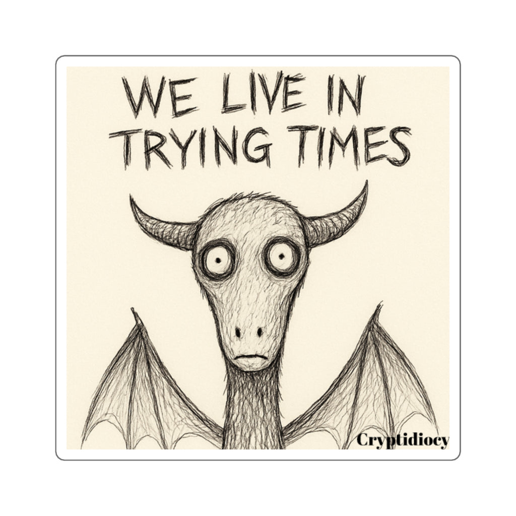 Jersey Devil 'We Live in Trying Times' Square Sticker